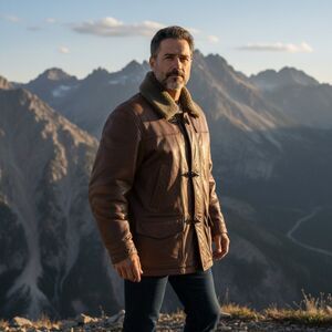 Marc New York Vtg Distressed Brown Leather Toggle, Zipper Longer Jacket XL/GT